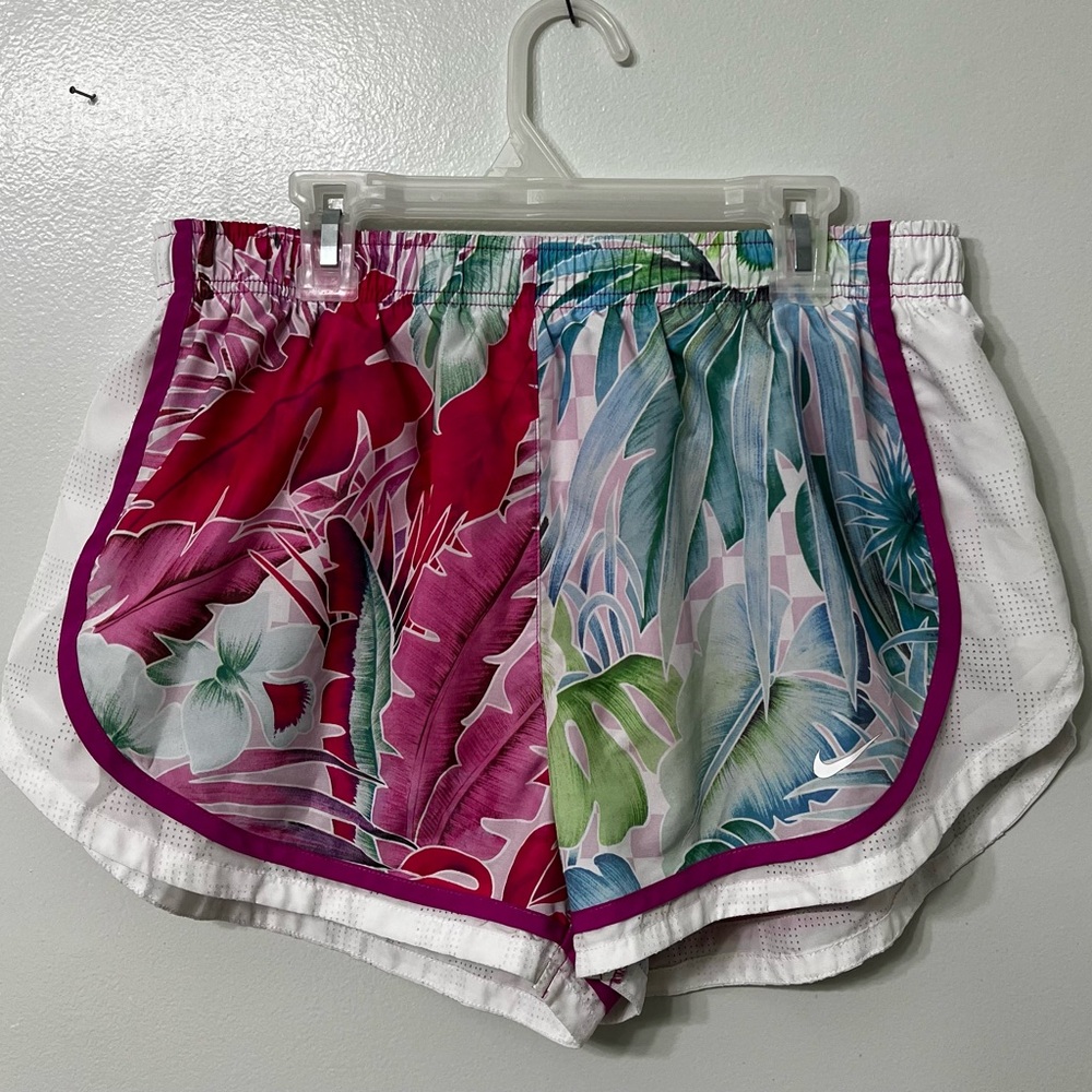 Nike tropical print running shorts size Large.